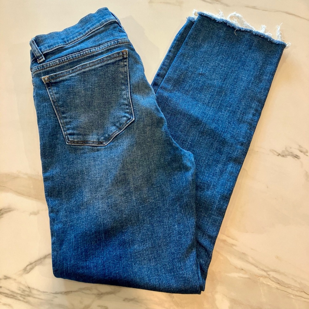 DL1961 Frayed Hem Blue Jeans
